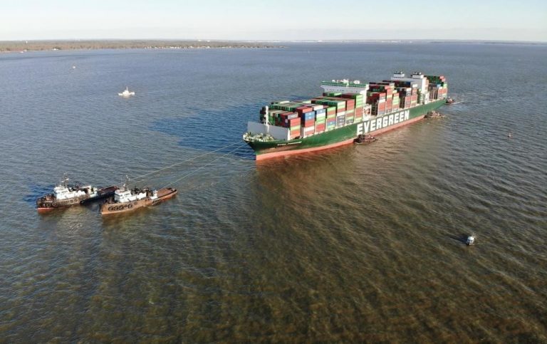 Container ship grounded in Chesapeake Bay refloated following 35-day salvage operation