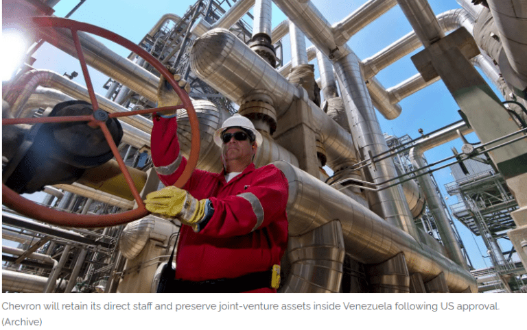 Chevron receives opaque authorization to conduct limited operations inside Venezuela